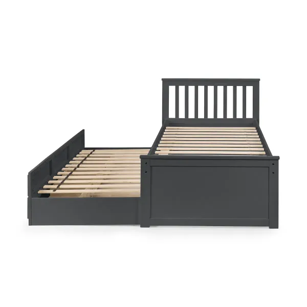 Maisie Bed With Underbed And Drawers in Anthracite Finish | Home Divine