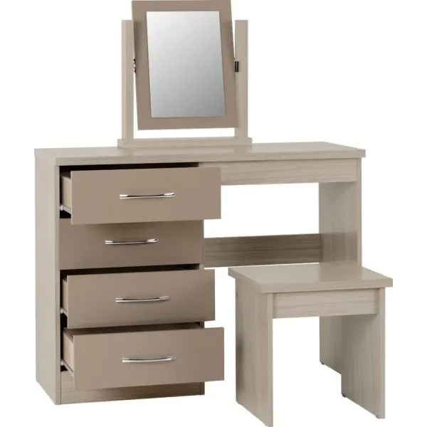 Transform Your Space with the Nevada 4 Drawer Dressing Table Set | Home Divine