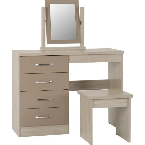Transform Your Space with the Nevada 4 Drawer Dressing Table Set | Home Divine
