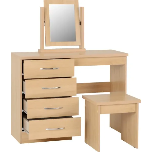 Transform Your Space with the Nevada 4 Drawer Dressing Table Set | Home Divine