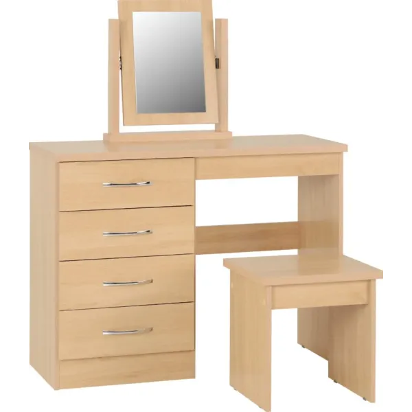 Transform Your Space with the Nevada 4 Drawer Dressing Table Set | Home Divine