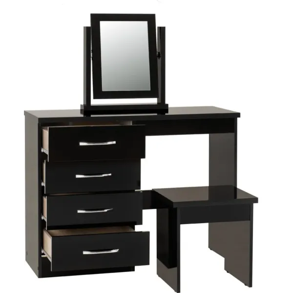 Transform Your Space with the Nevada 4 Drawer Dressing Table Set | Home Divine