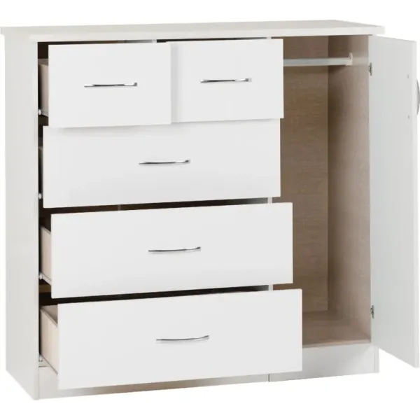 Upgrade Your Bedroom with Home Divine Nevada 5 Drawer Low Wardrobe