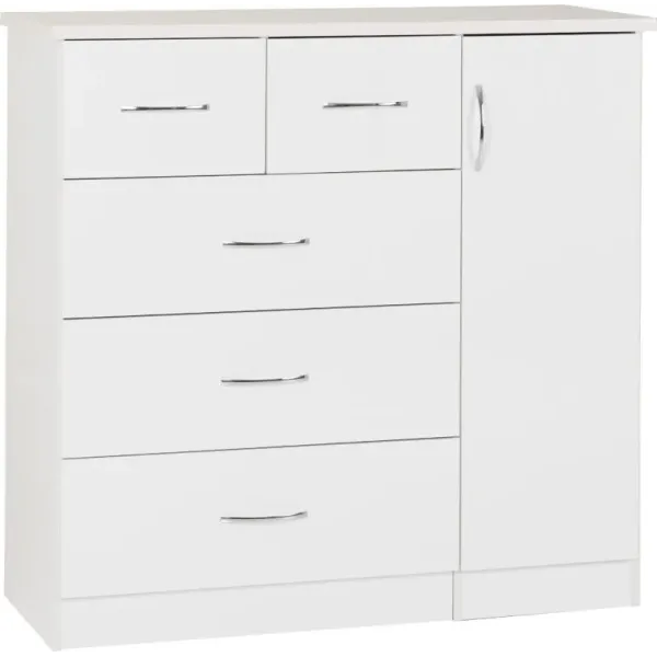 Upgrade Your Bedroom with Home Divine Nevada 5 Drawer Low Wardrobe