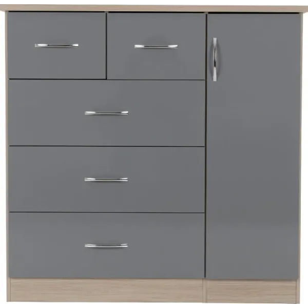 Upgrade Your Bedroom with Home Divine Nevada 5 Drawer Low Wardrobe