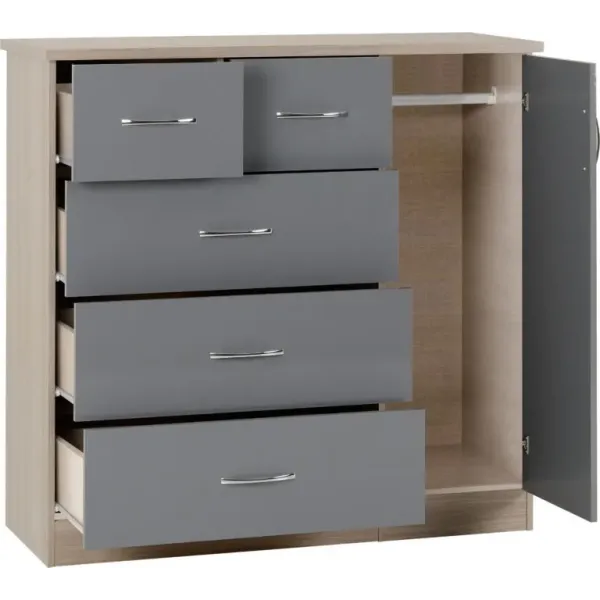 Upgrade Your Bedroom with Home Divine Nevada 5 Drawer Low Wardrobe