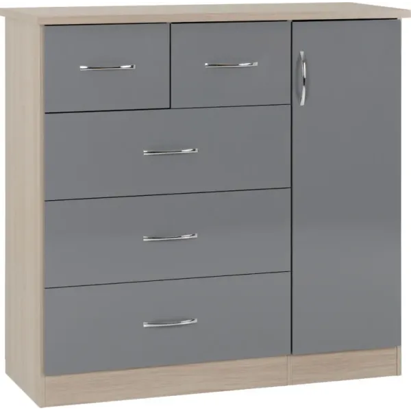 Upgrade Your Bedroom with Home Divine Nevada 5 Drawer Low Wardrobe