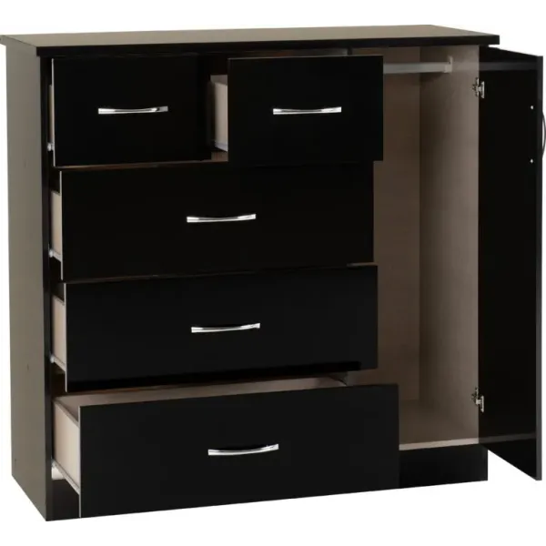 Upgrade Your Bedroom with Home Divine Nevada 5 Drawer Low Wardrobe