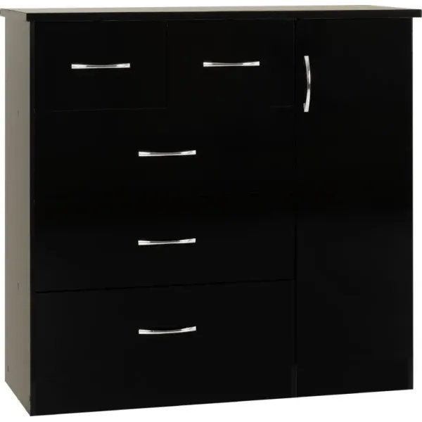 Upgrade Your Bedroom with Home Divine Nevada 5 Drawer Low Wardrobe