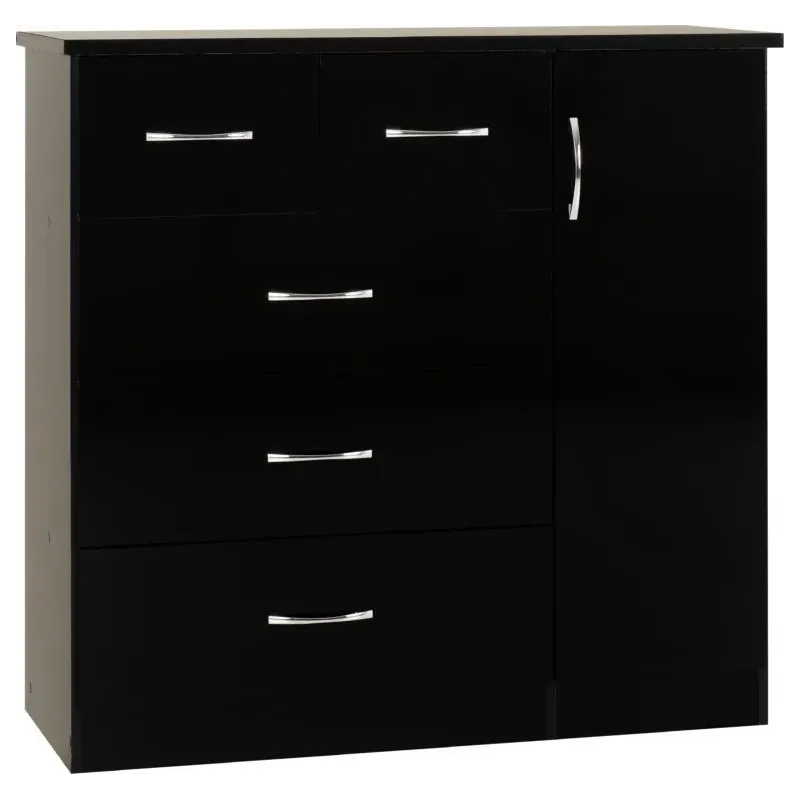Upgrade Your Bedroom with Home Divine Nevada 5 Drawer Low Wardrobe