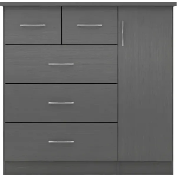 Upgrade Your Bedroom with Home Divine Nevada 5 Drawer Low Wardrobe