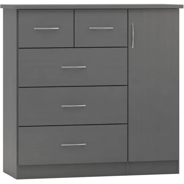 Upgrade Your Bedroom with Home Divine Nevada 5 Drawer Low Wardrobe