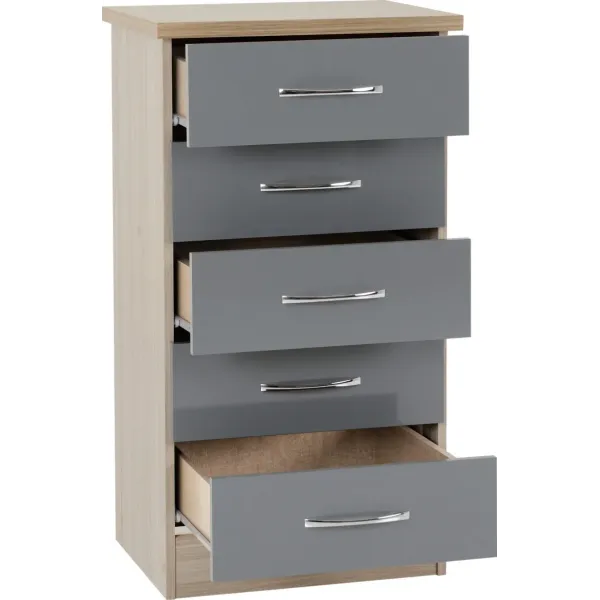 Organize Your Space with Nevada 5 Drawer Narrow Chest