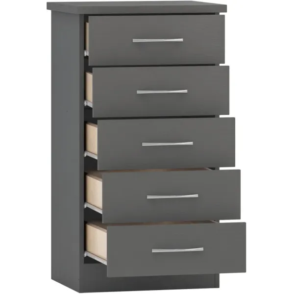 Organize Your Space with Nevada 5 Drawer Narrow Chest