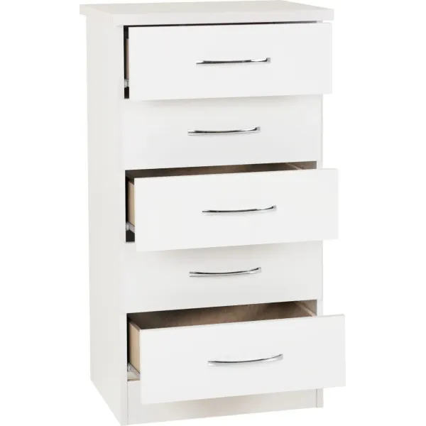 Organize Your Space with Nevada 5 Drawer Narrow Chest