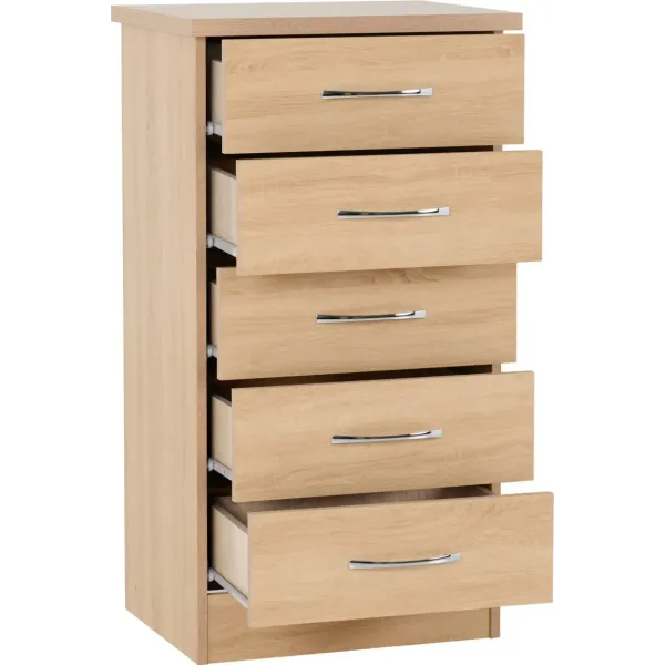 Organize Your Space with Nevada 5 Drawer Narrow Chest