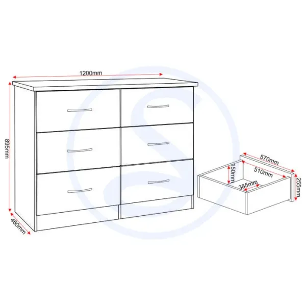Upgrade Your Bedroom with the Nevada 6 Drawer Chest from Home Divine