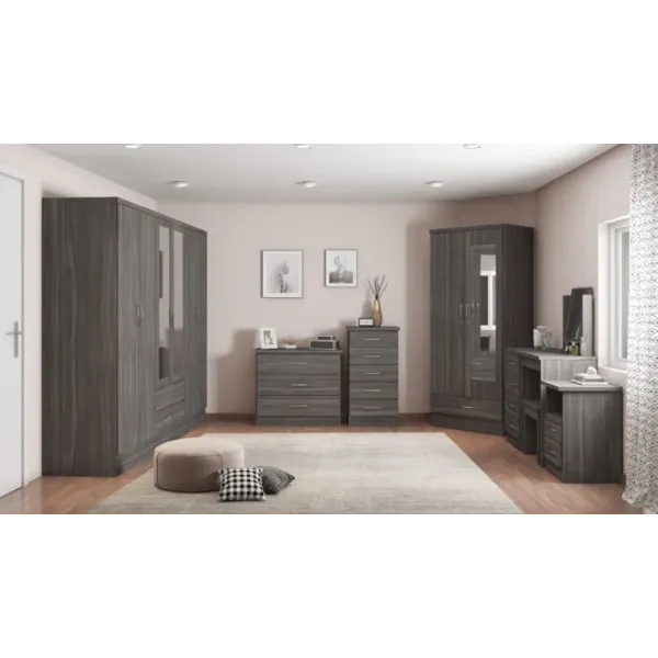 Nevada Mirrored 2 Door 1 Drawer Wardrobe | Home Divine