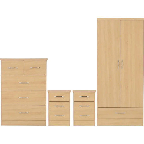 Nevada 2 Door 1 Drawer Wardrobe Bedroom Set Sonoma Oak Effect