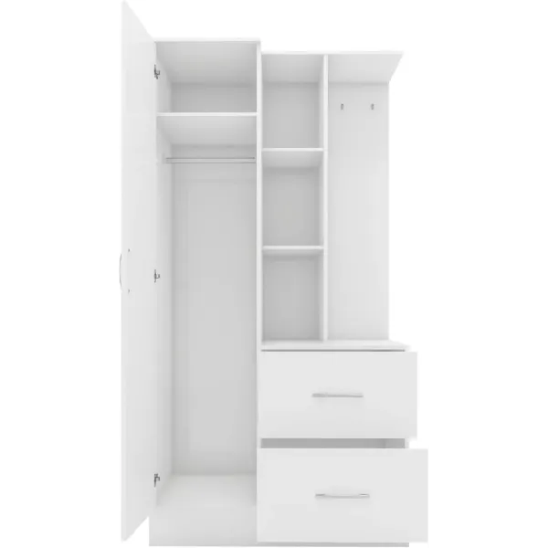 Nevada Mirrored Open Shelf Wardrobe | Home Divine