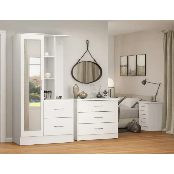 Nevada Mirrored Open Shelf Wardrobe | Home Divine
