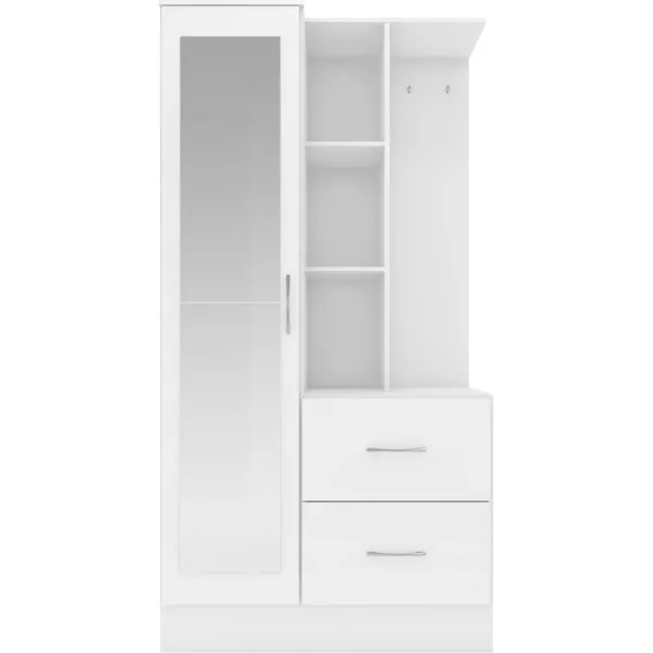 Nevada Mirrored Open Shelf Wardrobe | Home Divine