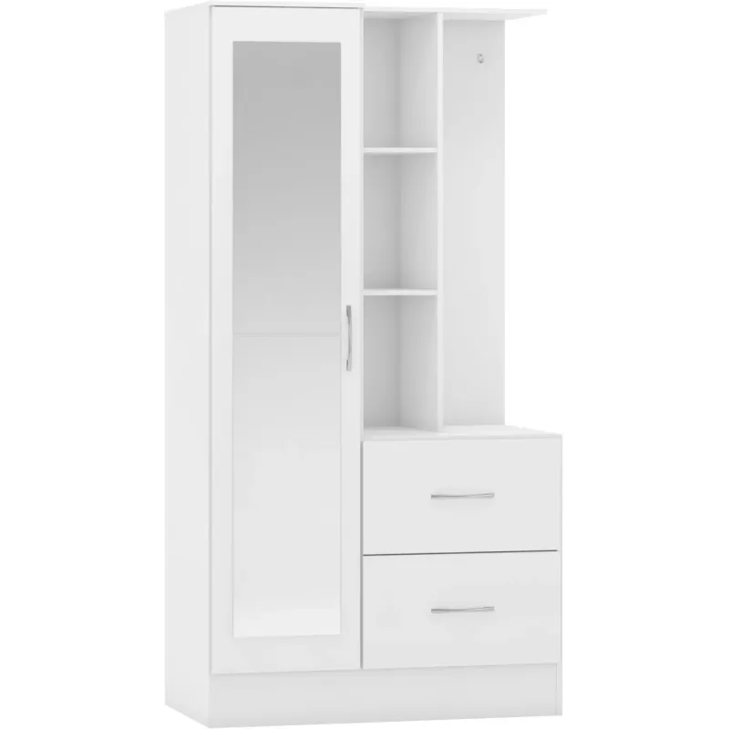 Nevada Mirrored Open Shelf Wardrobe | Home Divine Nevada Mirrored Open Shelf Wardrobe | Home Divine