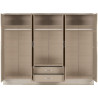 Nevada 6 Door 2 Drawer Mirrored Wardrobe 3D Effect Grey - Home Divine