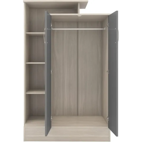 Elevate Your Space with Home Divine's Nevada Petite Open Shelf Wardrobe