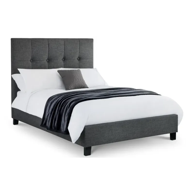 Sorrento High Headboard Bed Double 4ft6, Slate Linen | Home Divine Sorrento High Headboard Bed Double 4ft6, Slate Linen | Home Divine