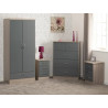 Nevada 2 Door 1 Drawer Wardrobe Bedroom Set Grey Gloss/Light Oak Effect Veneer main