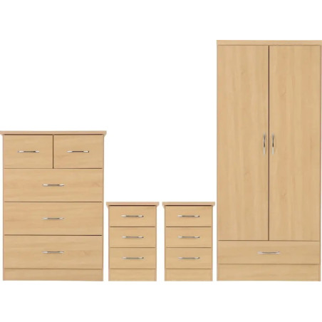 Nevada 2 Door 1 Drawer Wardrobe Bedroom Set Sonoma Oak Effect