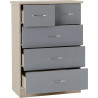 Nevada 2 Door 1 Drawer Wardrobe Bedroom Set Grey Gloss/Light Oak Effect Veneer chest drawer