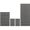 Home Divine Nevada 2 Door 1 Drawer Wardrobe Bedroom Set Black Wood Grain