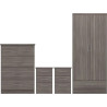 Nevada 2 Door 1 Drawer Wardrobe Bedroom Set Oyster Gloss/Light Oak Effect Veneer