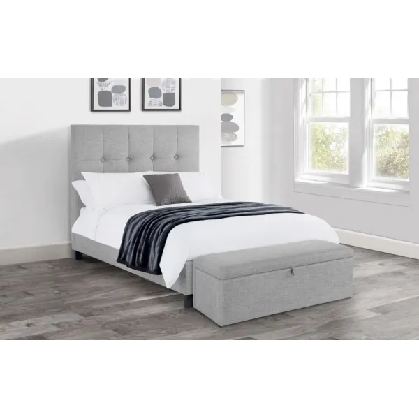 Home Divine - Sorrento High Headboard Bed Kingsize 5ft, Light Grey Linen