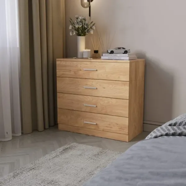 Upgrade Your Bedroom with the Stylish Dakota 4 Drawer Chest from Home Divine