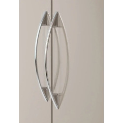 Nevada 2 Door 1 Drawer Wardrobe Bedroom Set Oyster Gloss/Light Oak Effect Veneer