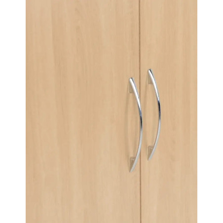 Nevada 2 Door 1 Drawer Wardrobe Bedroom Set Oyster Gloss/Light Oak Effect Veneer