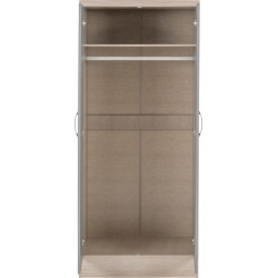 Nevada 2 Door All Hanging Wardrobe Grey Gloss/Light Oak Effect Veneer doors opened