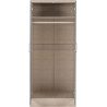 Nevada 2 Door All Hanging Wardrobe Grey Gloss/Light Oak Effect Veneer doors opened