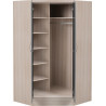 Nevada 2 Door Corner Wardrobe Grey Gloss/Light Oak Effect Veneer internal