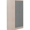 Nevada 2 Door Corner Wardrobe Grey Gloss/Light Oak Effect Veneer panel