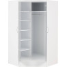 Nevada 2 Door Corner Wardrobe White Gloss opened
