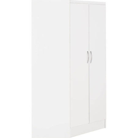 Nevada 2 Door Corner Wardrobe White Gloss panels