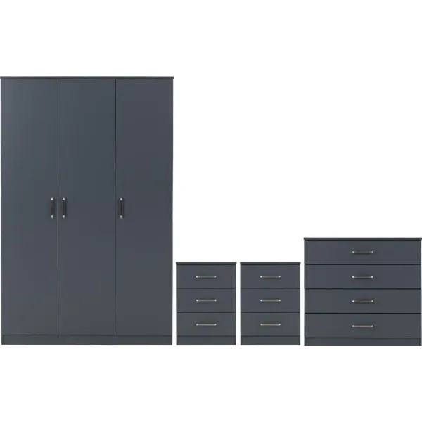 Home Divine Dakota 3 Door Wardrobe Bedroom Set | Premium Quality Furniture