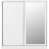 Nevada 2 Door Mirrored Sliding Door Wardrobe Grey Gloss - Home Divine