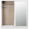 Nevada 2 Door Mirrored Sliding Door Wardrobe Grey Gloss - Home Divine