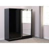 Nevada 2 Door Mirrored Sliding Door Wardrobe Grey Gloss - Home Divine