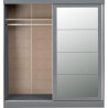 Nevada 2 Door Mirrored Sliding Door Wardrobe Black Gloss - Home Divine